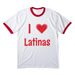 I love Latinas, a White/ Red Cotton Ringer Tee