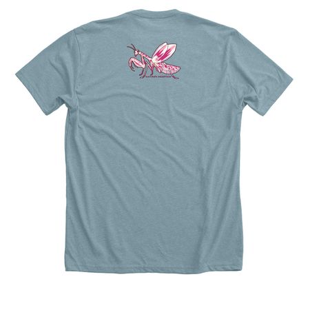 Nature's Deception, a Heather Blue Lagoon Premium Unisex Tee (back-view)