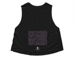 JAZ SWAG, a Solid Black Blend Women?s Cropped Racerback Tank (back-view)