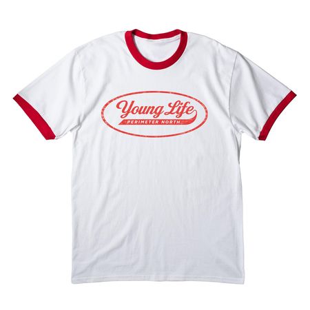 PNYL Campership Campaign Design 2, a White/ Red Cotton Ringer Tee