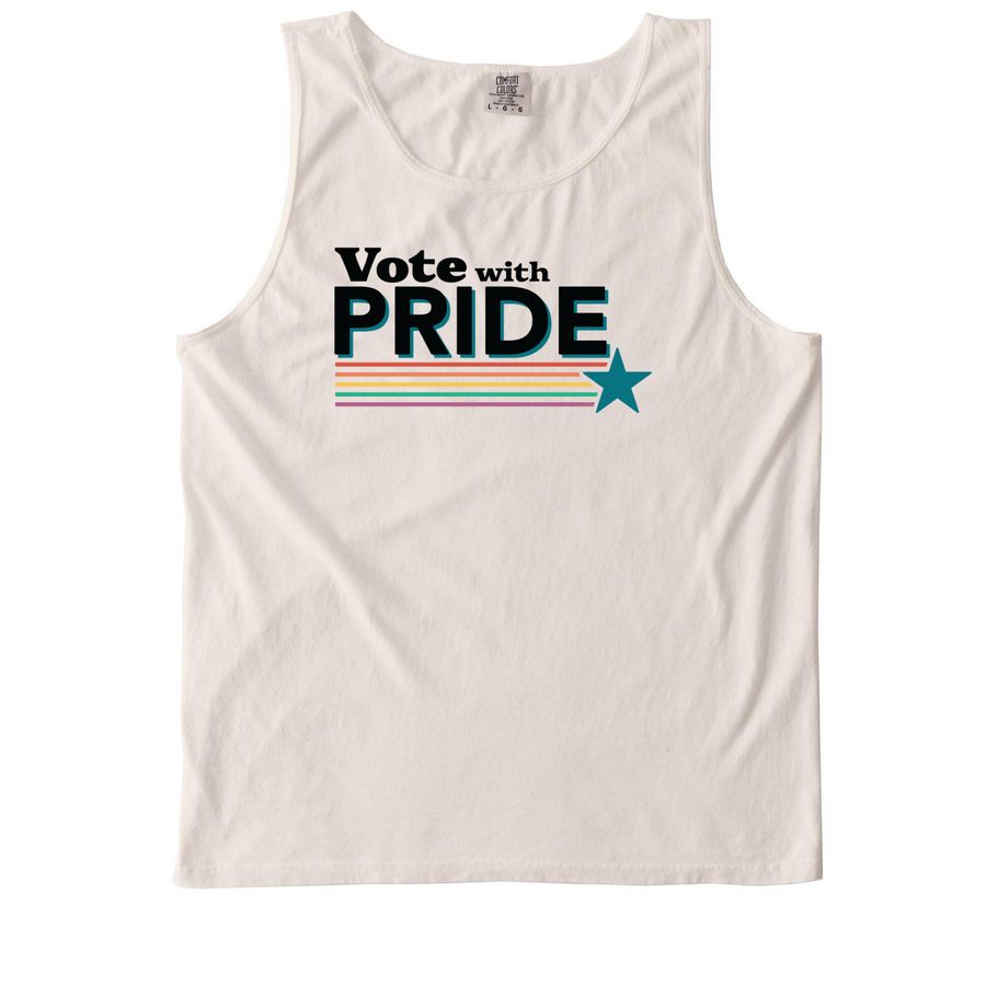 Vote with Pride (Light), a Ivory Comfort Colors Tank Top