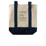 Balkoia Arts Limited - Tote Bags, a Natural/Navy Two-Tone Grocery Tote Bag (back-view)