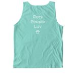 Pets People Luv, a Chalky Mint Comfort Colors Tank Top (back-view)