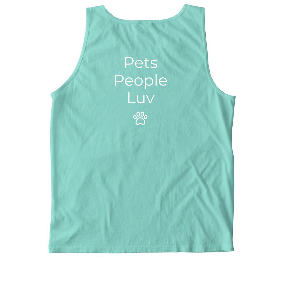 Pets People Luv, a Chalky Mint Comfort Colors Tank Top (back-view)