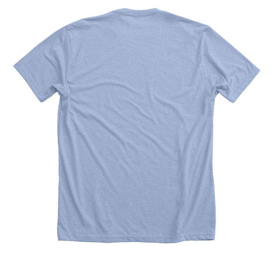 "Every breath is a gift!" (Heart) Shirt, a Heather Baby Blue Premium Unisex Tee (back-view)