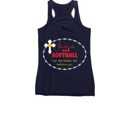 Softball and Jesus, a Navy Women's Racerback