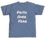 Faith Over Fear Summer Apparel&nbsp;, a Blue Jean Comfort Colors Unisex Tee (back-view)