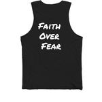 Faith Over Fear Summer Apparel&nbsp;, a Black Premium Cotton Tank (back-view)
