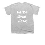 Faith Over Fear Summer Apparel&nbsp;, a Sport Grey Youth Unisex Tee (back-view)