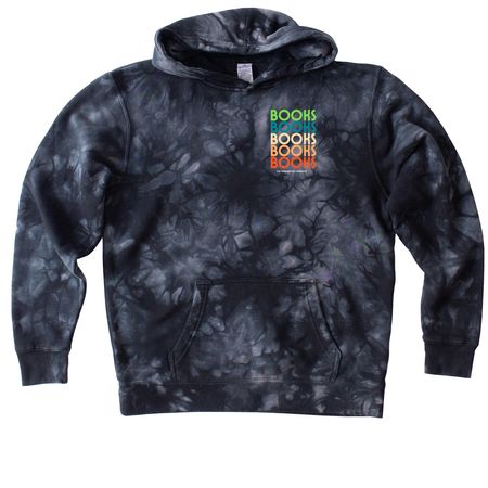 Books Books Books Sweatshirts, a Black Youth Tie Dye Pullover Hoodie
