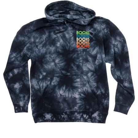 Books Books Books Sweatshirts, a Black Tie Dyed Pullover Hoodie