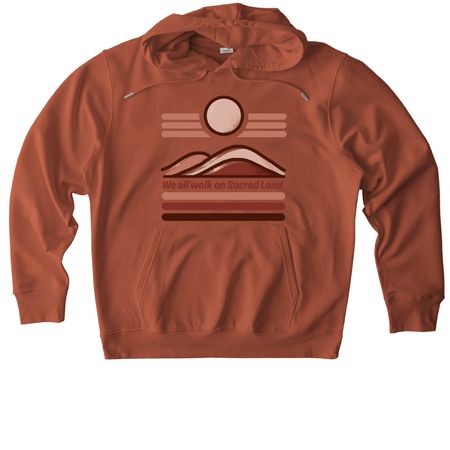 Sacred Land, a Heritage Brown Stanley/Stella Unisex Cruiser 2.0 Pullover Hoodie