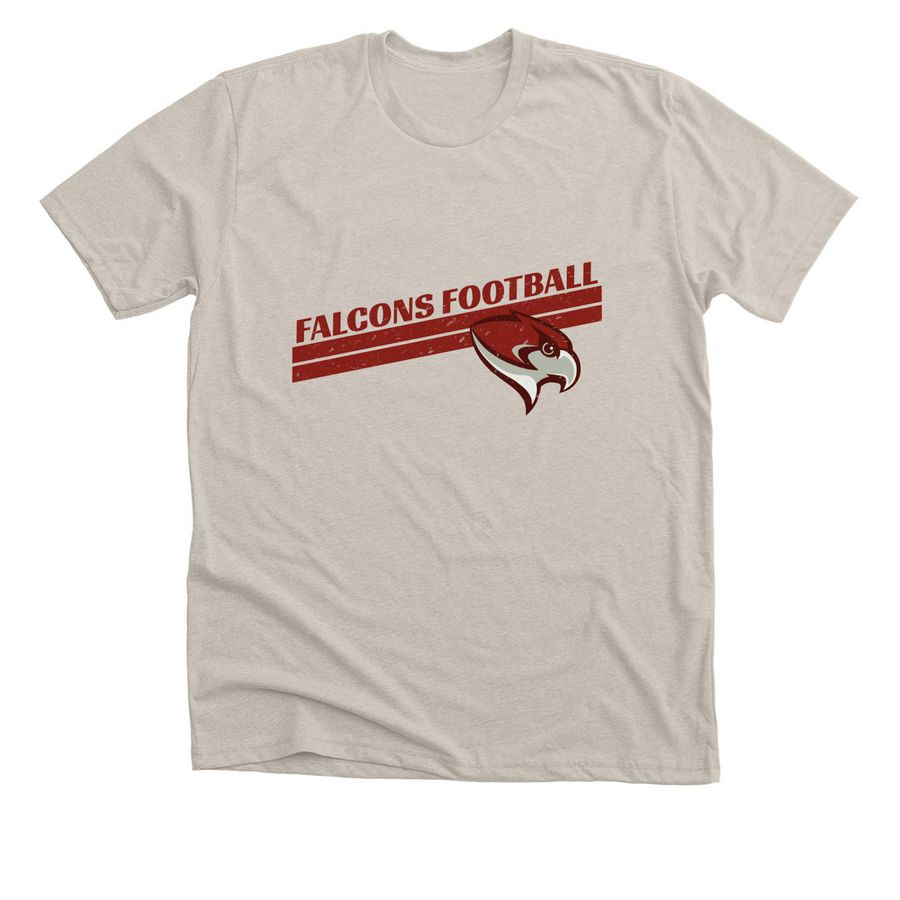 Weathered Strips - Red on Oatmeal, a Heather Dust Premium Unisex Tee