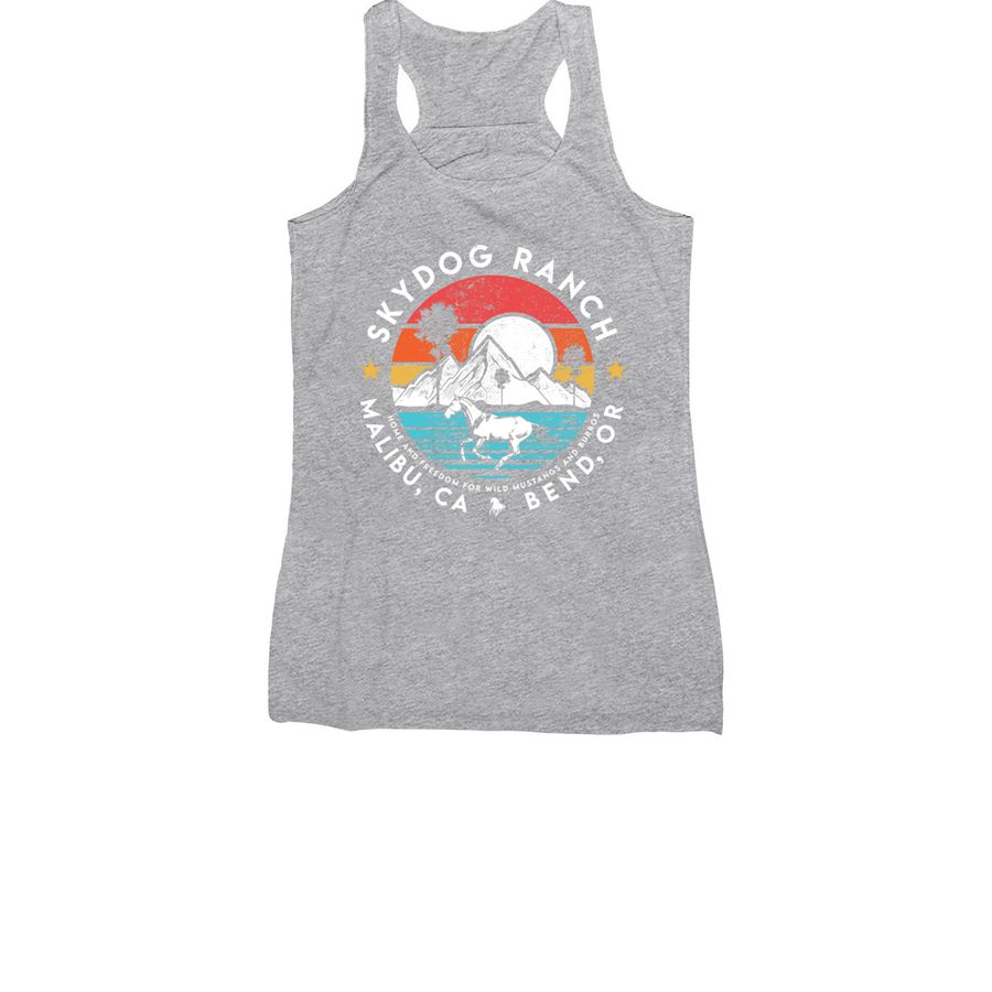 Skydog Sanctuary Sunset Run Design, a Athletic Heather Women's Racerback