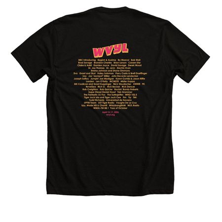 WVYL - Vinyl Radio - On-Air T-Shirt, a Solid Black Blend Premium Unisex Tee (back-view)