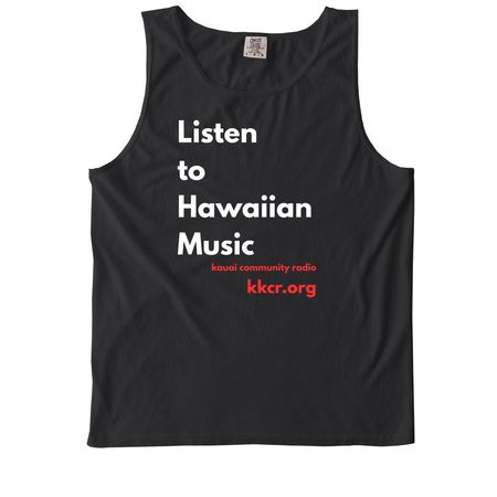 Listen to Hawaiian Music, a Black Comfort Colors Tank Top