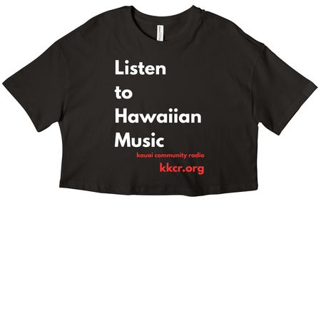 Listen to Hawaiian Music, a Black Women?s Cropped Cotton Tee