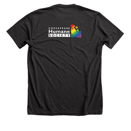 Paws for Pride 2026, a Dark Grey Heather Premium Unisex Tee (back-view)