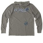 No Judgment Just Jesus Adventure Logo SC, a Driftwood Grey Allmade Organic Cotton Mineral Dye Hoodie Tee (back-view)