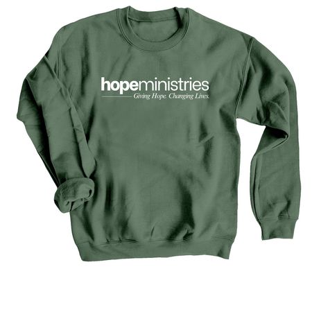 Hope Ministries (Tees & Sweatshirts), a Military Green Crewneck Sweatshirt