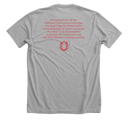 Red Tulip For Parkinson's Awareness Shirts, a Athletic Heather Premium Unisex Tee (back-view)