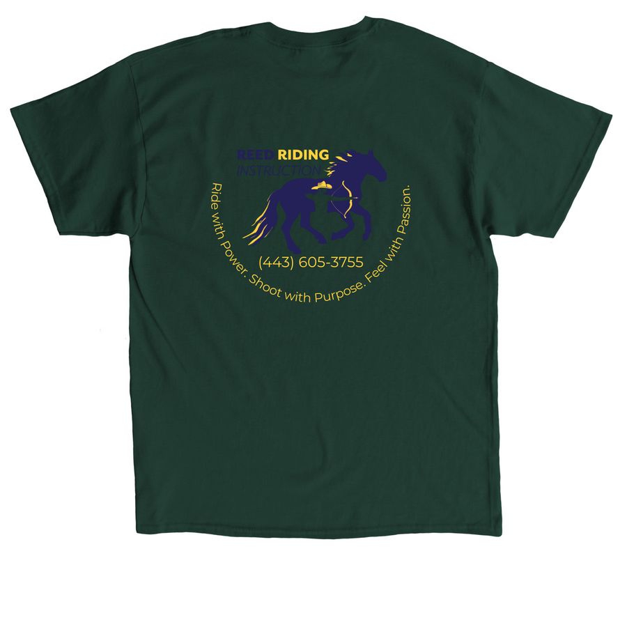 Reed Riding Instruction-Slogan, a Forest Green Classic Unisex Tee (back-view)