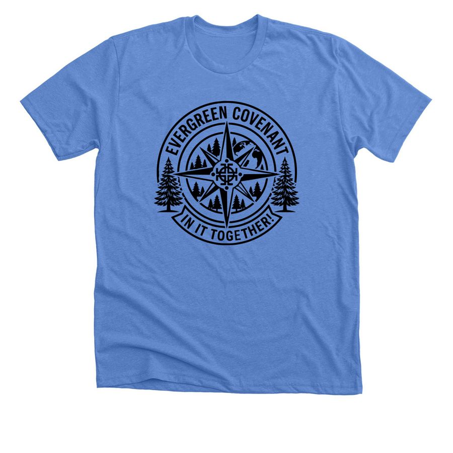 Evergreen Missions, a Heather Columbia Blue Premium Unisex Tee