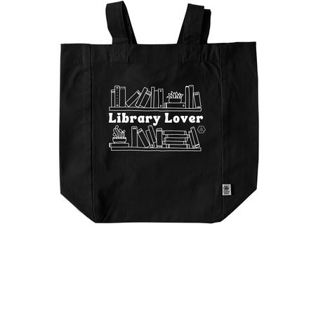Library Lover Tote, a Black Recycled Cotton Tote Bag