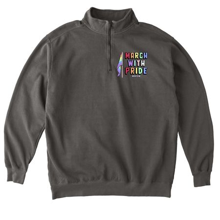 PRIDE MONTH: March With Pride!, a Pepper Comfort Colors Quarter Zip Pullover