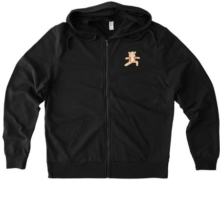 Bear Zip-Up, a Deep Black Allmade Organic French Terry Zip Up Hoodie