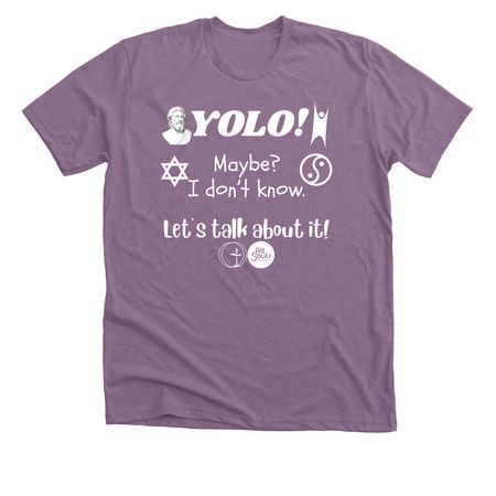 Let's talk about it at All Souls, a Heather Purple Premium Unisex Tee
