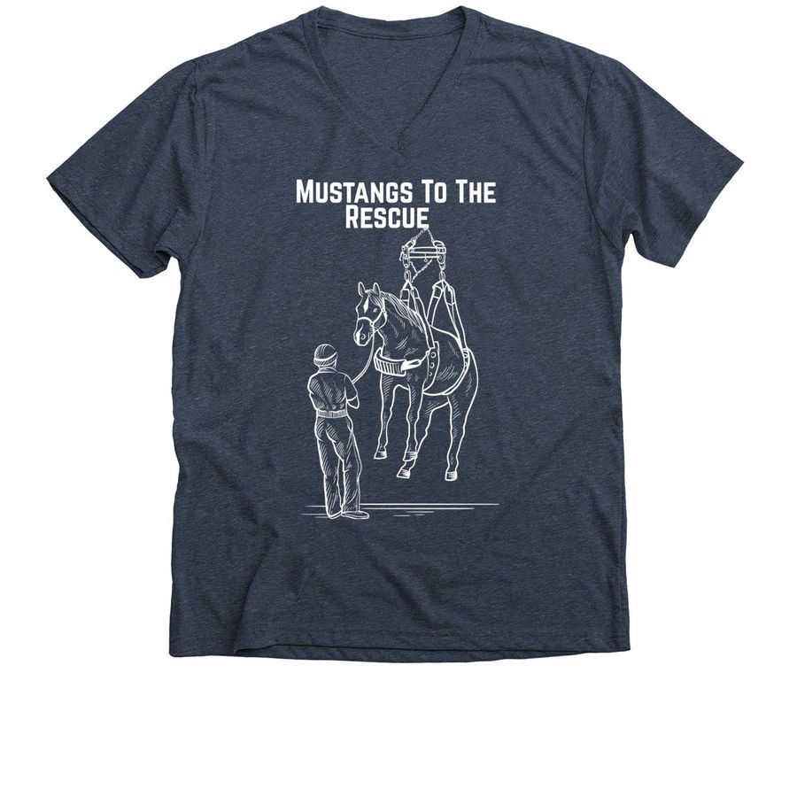 I Support Animal Rescue, a Heather Navy Premium V-Neck Tee