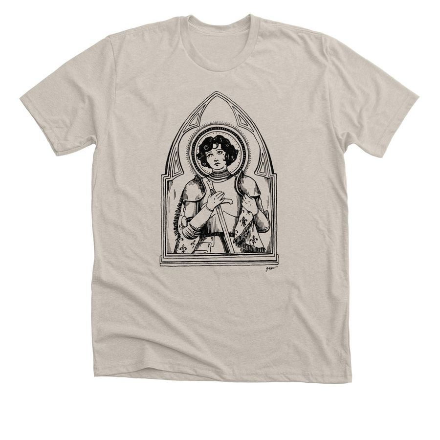 Jeanne d'Arc, a Heather Dust Premium Unisex Tee