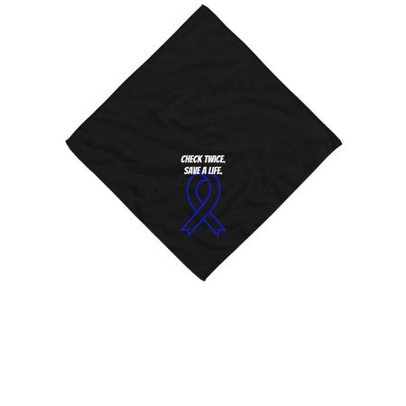 Check Twice. Save a Life., a Black Cotton Bandana