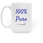 100% Pure Mug, a White Large Coffee Mug (back-view)