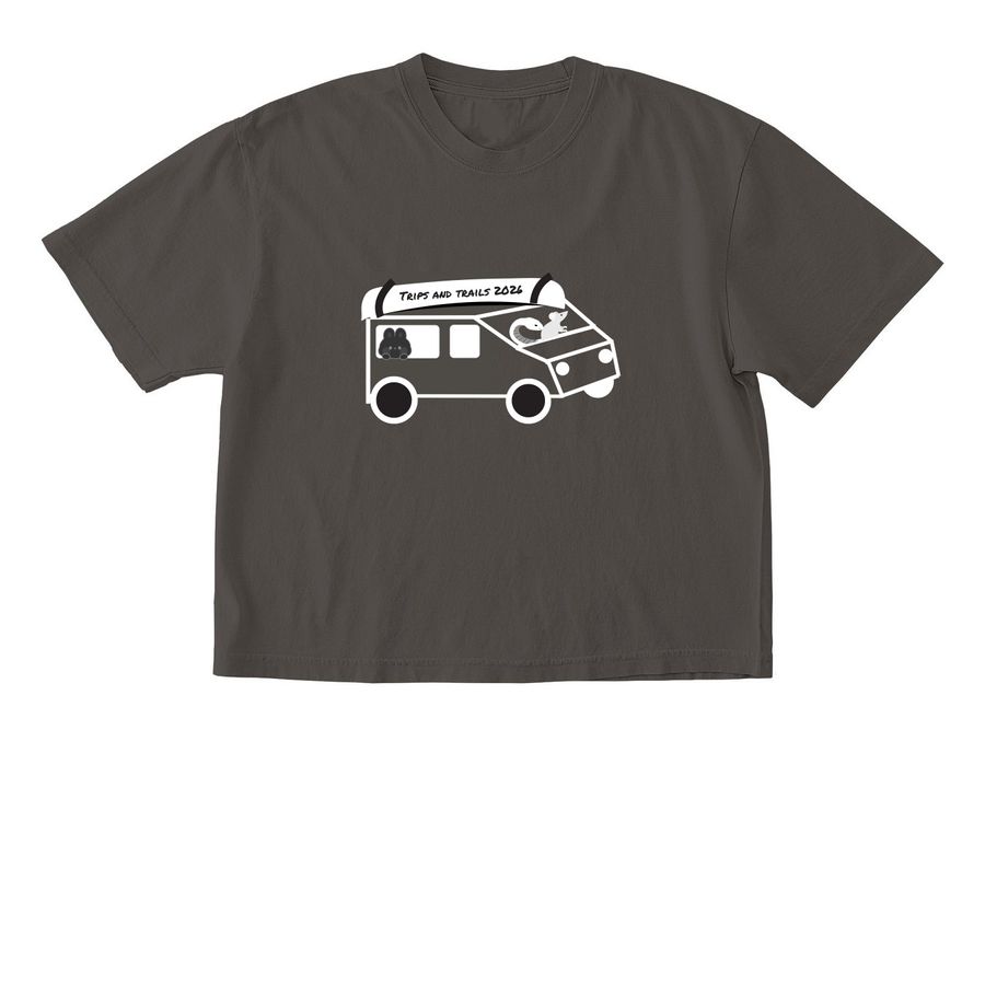 Trips and Trails 1, a Pepper Comfort Colors Boxy Tee