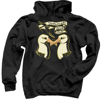 Feminist Bird Club Albatross Design, a Black Pullover Hoodie