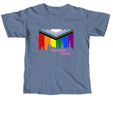 Staunton Pride 2026, a Blue Jean Comfort Colors Unisex Tee