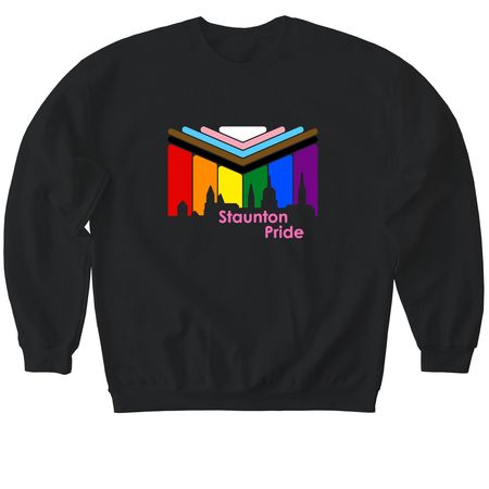 Staunton Pride 2026, a Black Softstyle Crewneck Sweatshirt