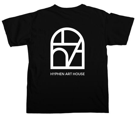 HYPHEN ART HOUSE, a Black Comfort Colors Unisex Tee (back-view)