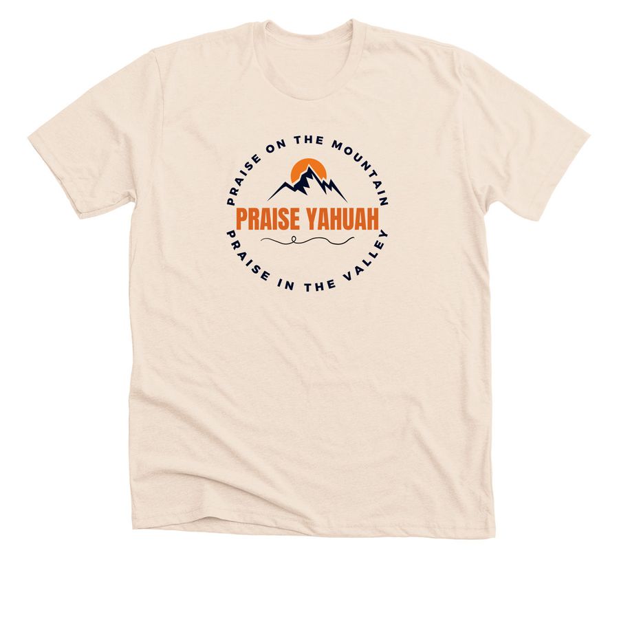 Praise Yah, a Heather Soft Cream Premium Unisex Tee