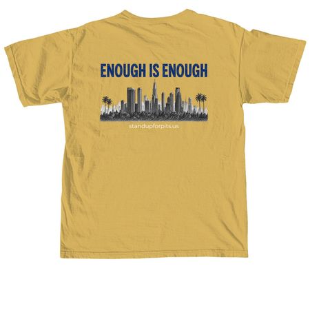 NITHYA RAMAN, a Mustard Comfort Colors Unisex Tee (back-view)