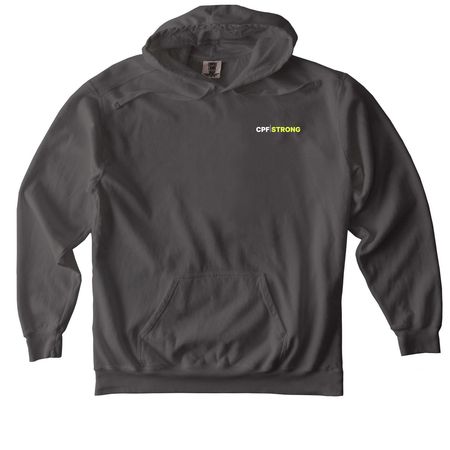 CPF/STRONG. The original. The foundation., a Pepper Comfort Colors Pullover Hoodie