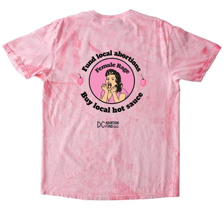 Female Rage Hot Sauce x DCAF Logo Tee, a Hibiscus Comfort Colors Colorblast Tee (back-view)