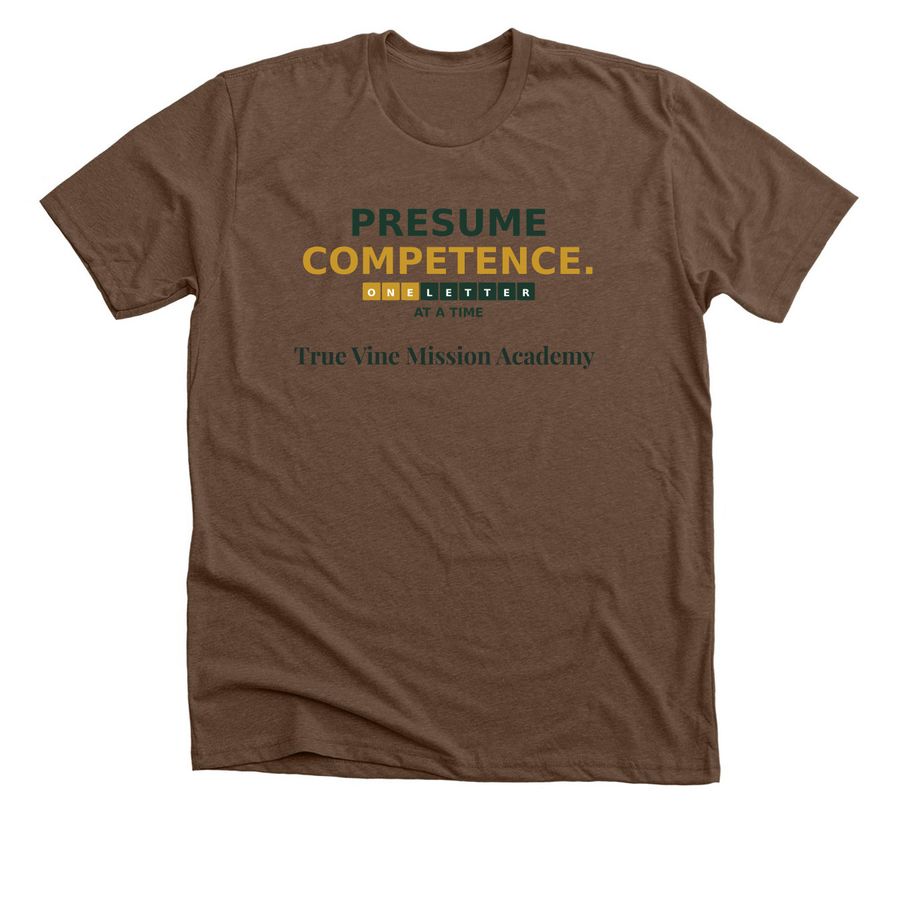 True Vine Mission One Letter, a Heather Brown Premium Unisex Tee