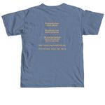 Remain Rooted: Direct Aid to Gaza Fundraiser, a Blue Jean Comfort Colors Unisex Tee (back-view)