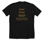 Remain Rooted: Direct Aid to Gaza Fundraiser, a Solid Black Blend Premium Unisex Tee (back-view)