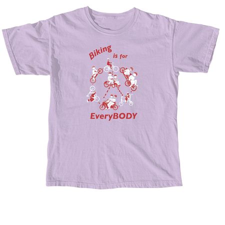 Biking is for EveryBODY - light colors, a Orchid Comfort Colors Unisex Tee