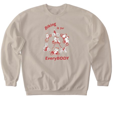 Biking is for EveryBODY - light colors, a Sand Softstyle Crewneck Sweatshirt