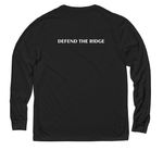WTF DEFEND THE RIDGE, a Deep Black Allmade Eco Triblend Long Sleeve Tee (back-view)